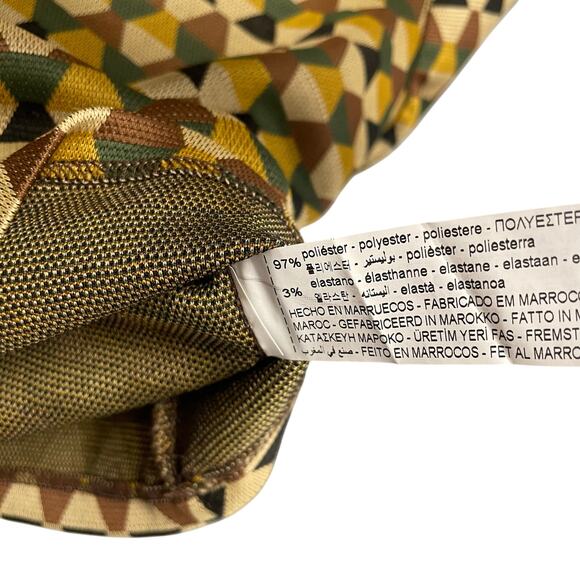 Zara Button Front Lowcut Collared Retro Geometric Print Knit Top Womens Large - Picture 6 of 6